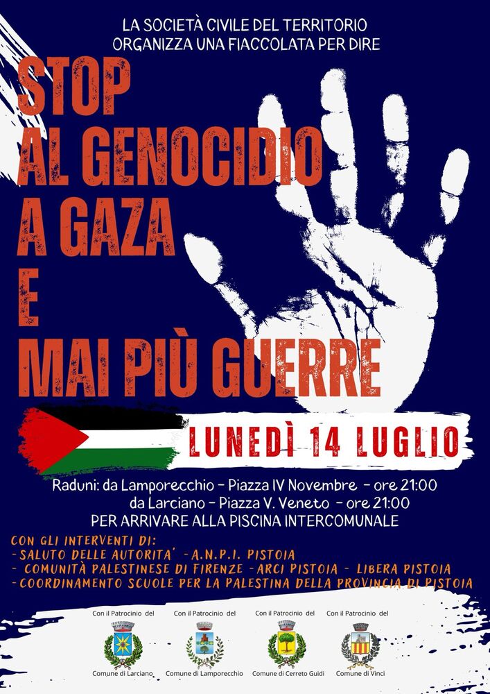 Fiaccolata Stop al genocidio di Gaza e mai più guerre