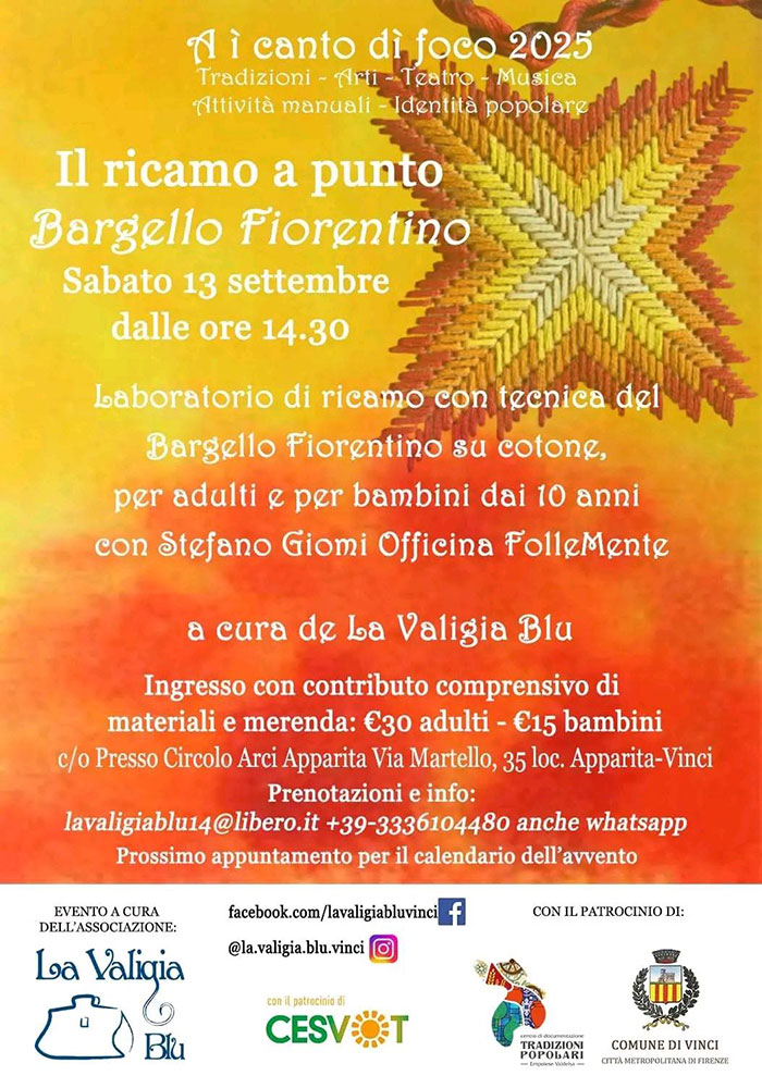 A I’ Canto di foco – Il ricamo a punto Bargello Fiorentino